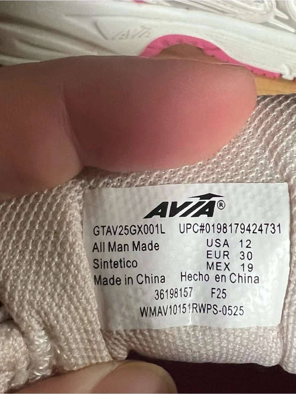 Kids White and Pink Athletic Sneakers size 12